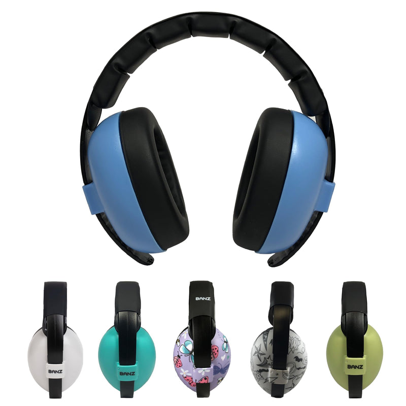 [Australia] - Banz Bubzee Baby Ear Defenders 0-36 Months, Noise Cancelling Headphones for Kids Blue 