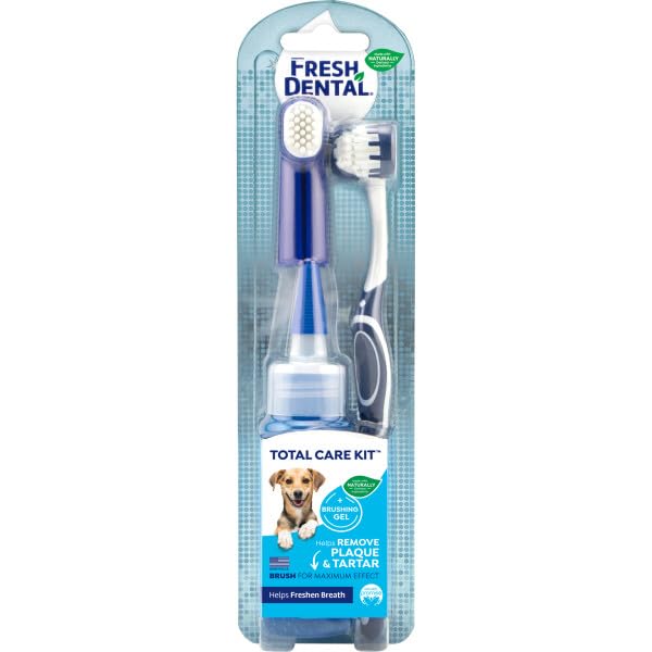 [Australia] - Naturel Promise Fresh Dental Toothbrush and Toothpaste Kit for Dogs, Teeth Cleaning Kit for Plaque & Tartar Removal, Contains Finger Toothbrush, Breath Freshener, Dog Dental Care 