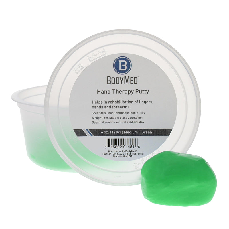 [Australia] - Body Sport Standard Hand Therapy Putty, Green, 16 Oz., Medium, Strengthening Therapy Putty for Physical Rehabilitation 16 Ounce Level 4 (Medium) - Green 