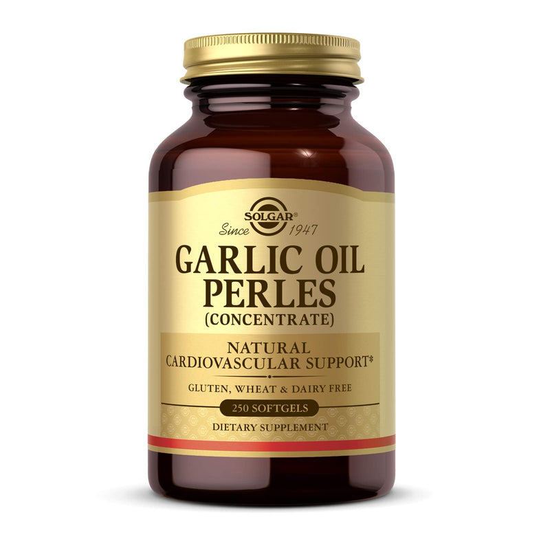 [Australia] - Solgar Garlic Oil Perles, 250 Softgels - Natural Cardiovascular Support - Garlic Oil Concentrate, Reduced Odor - Gluten Free, Dairy Free - 250 Servings 