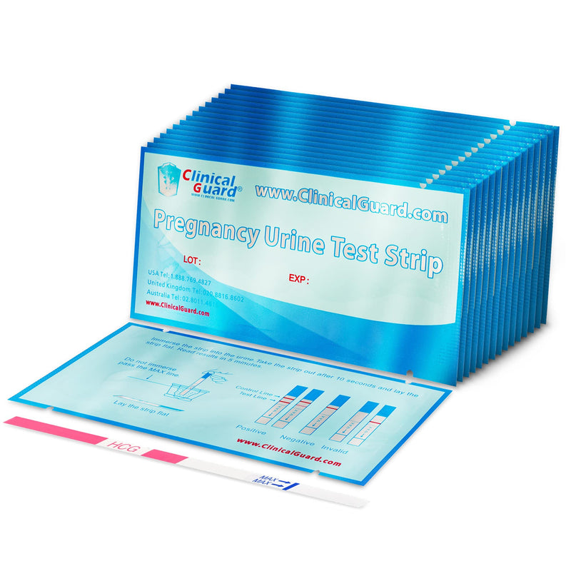 [Australia] - Clinical Guard 100 Pregnancy Tests Strips - Sensitive & Accurate Measurement Within 5 mins - Early Detection Pregnancy Test Strip - Easy to Use for Home Tests - HCG Test Strip Kit 100 Count (Pack of 1) 
