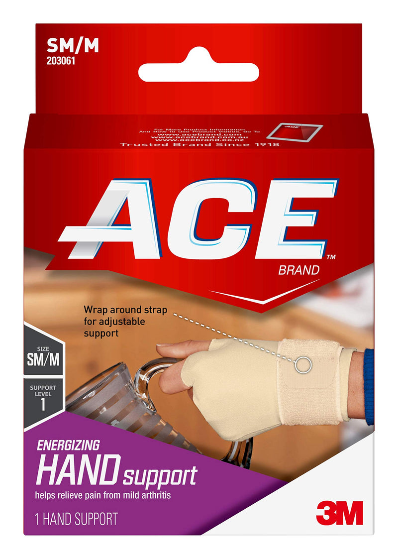 ACE Energizing Hand Support, Small/Medium, Beige, 1/Pack Small/Medium (Pack of 1)