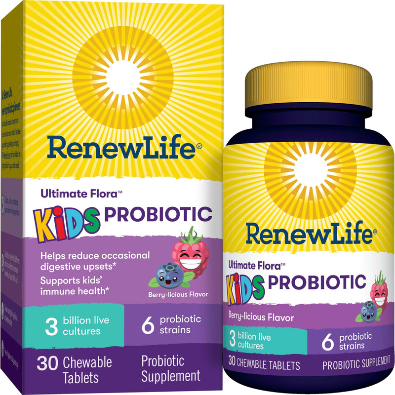 [Australia] - Renew Life Kids Probiotic Gummies, Supports Digestive & Immune Health, Prebiotics & Probiotics, Raspberry, 30 Gummies 30 Count (Pack of 1) 