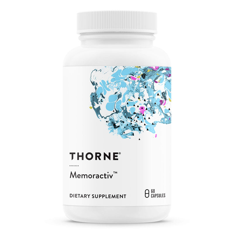 [Australia] - THORNE Memoractiv - Nootropic Brain Supplement for Focus, Creativity, and Concentration - Ashwagandha, Ginkgo, Lutemax, Bacopa, Pterostilbene - Gluten-Free, Dairy-Free - 60 Capsules - 30 Servings 