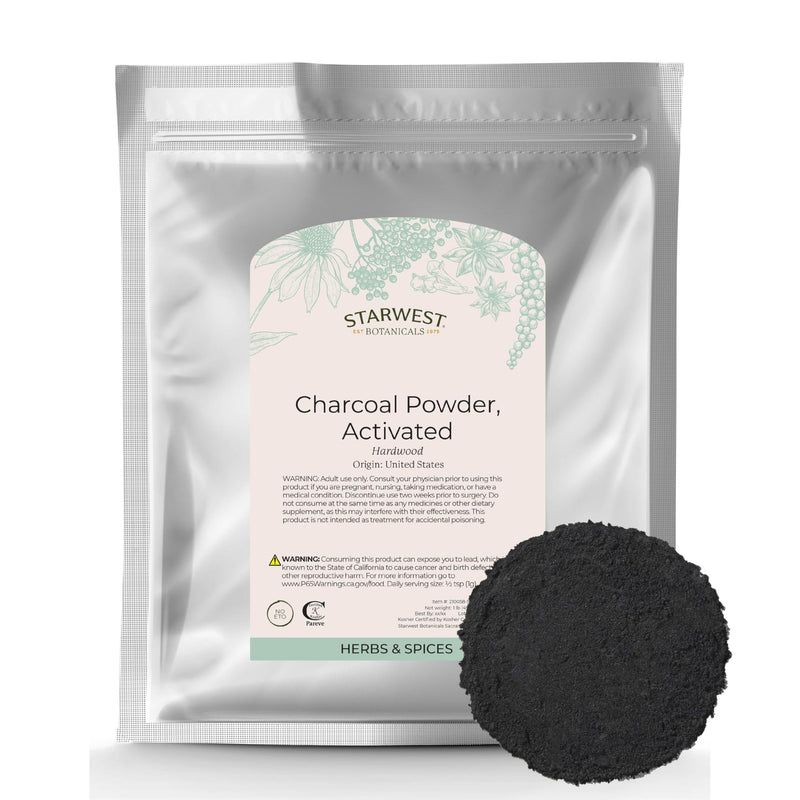[Australia] - Starwest Botanicals Activated Hardwood Charcoal Powder - Use for Teeth Whitening, Face Masks, Skin Care, & Cleaning, Food Grade as a Processing Aid, Certified Kosher - Bulk 1 lb Bag 