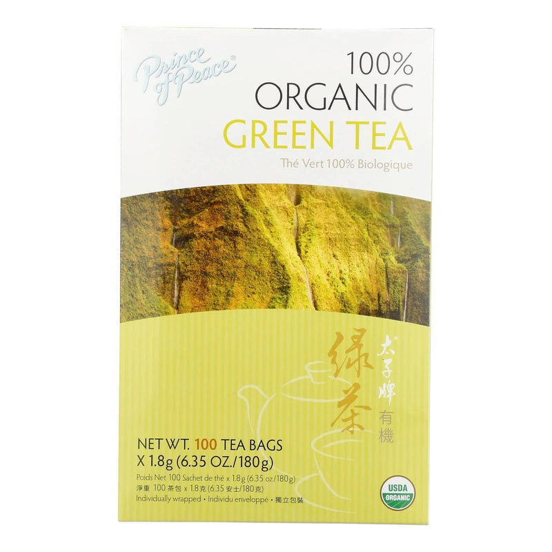 [Australia] - Prince of Peace 100% Organic Green Tea 100 Tea Bags Net Wt. 6.35 oz (180 g) Green,Green Tea 100 Count (Pack of 1) 