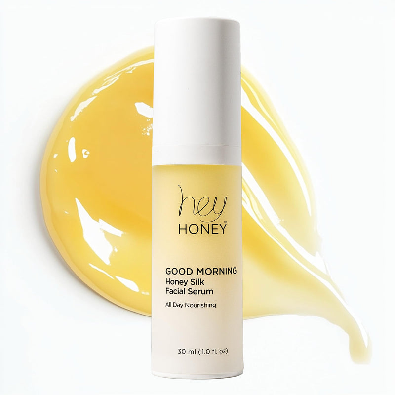 Hey Honey Good Morning Honey Silk Facial Serum | Anti-Aging Vitamin C & Hyaluronic Acid Serum for Radiant Skin Boosts Glow, Smooths Fine Lines, Strengthens Skin Barrier | 1 oz 1 Fl Oz (Pack of 1)
