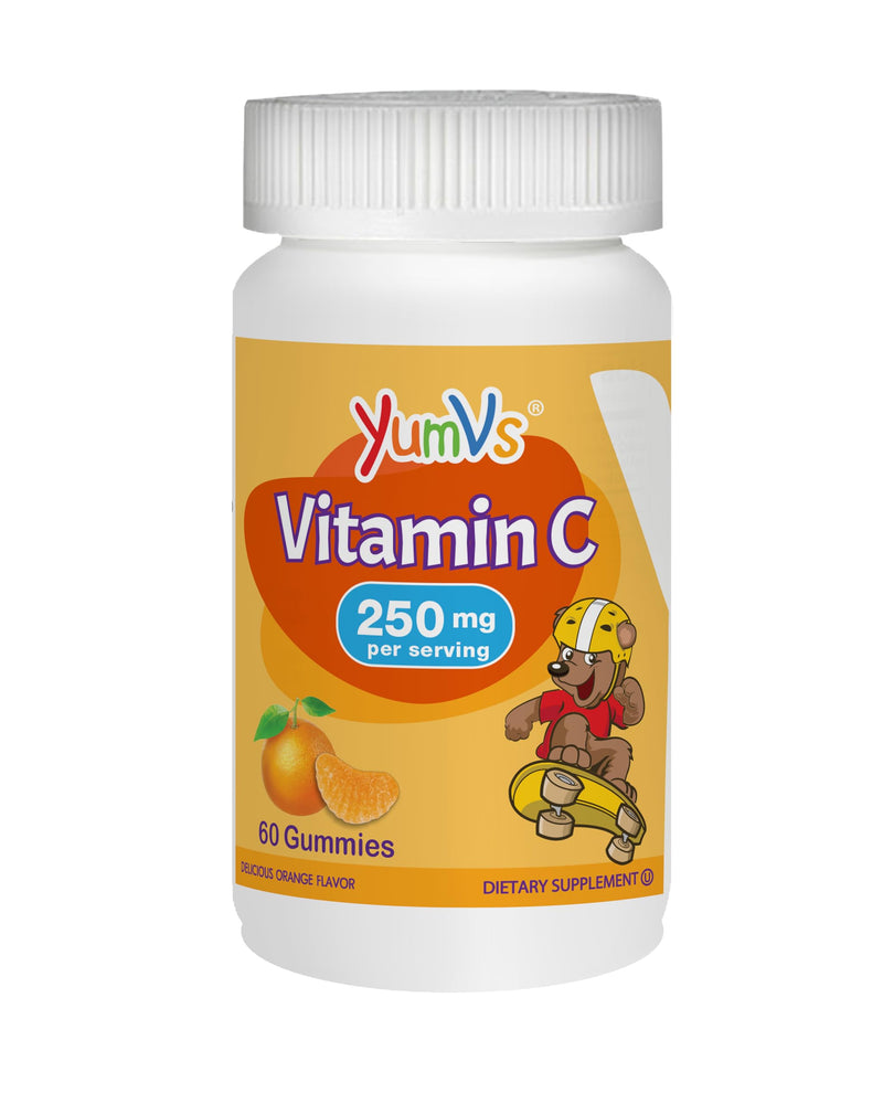 Yum-V's Chewable Vitamin C Gummies for Kids – Kids Vitamin C for Daily Immune Support – Kosher, Halal, Pectin-Based Tooth-Friendly Gummy Bears – Orange Flavor – 60 Count, Pack of 1 60 Count (Pack of 1)