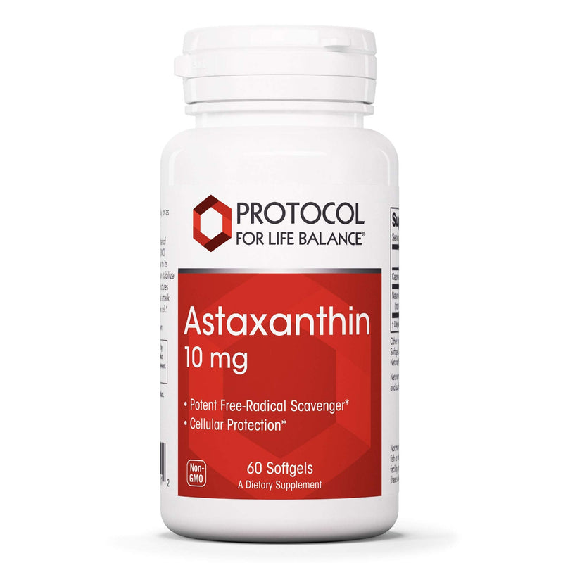 [Australia] - Protocol Astaxanthin 10mg Softgels - Supports Cellular Health* - Carotenoid Astaxanthin Supplements - Non-GMO & Dairy Free - 60 Softgels 