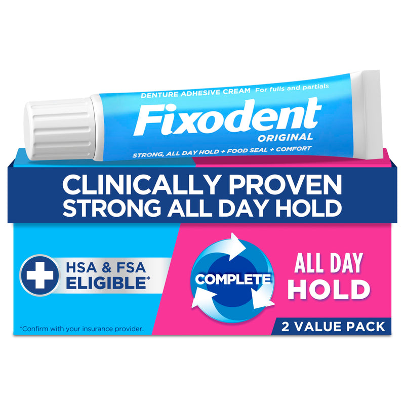 Fixodent Complete Original Denture Adhesive Cream, 2.4 oz, Pack of 2 2.4 Ounce (Pack of 1)