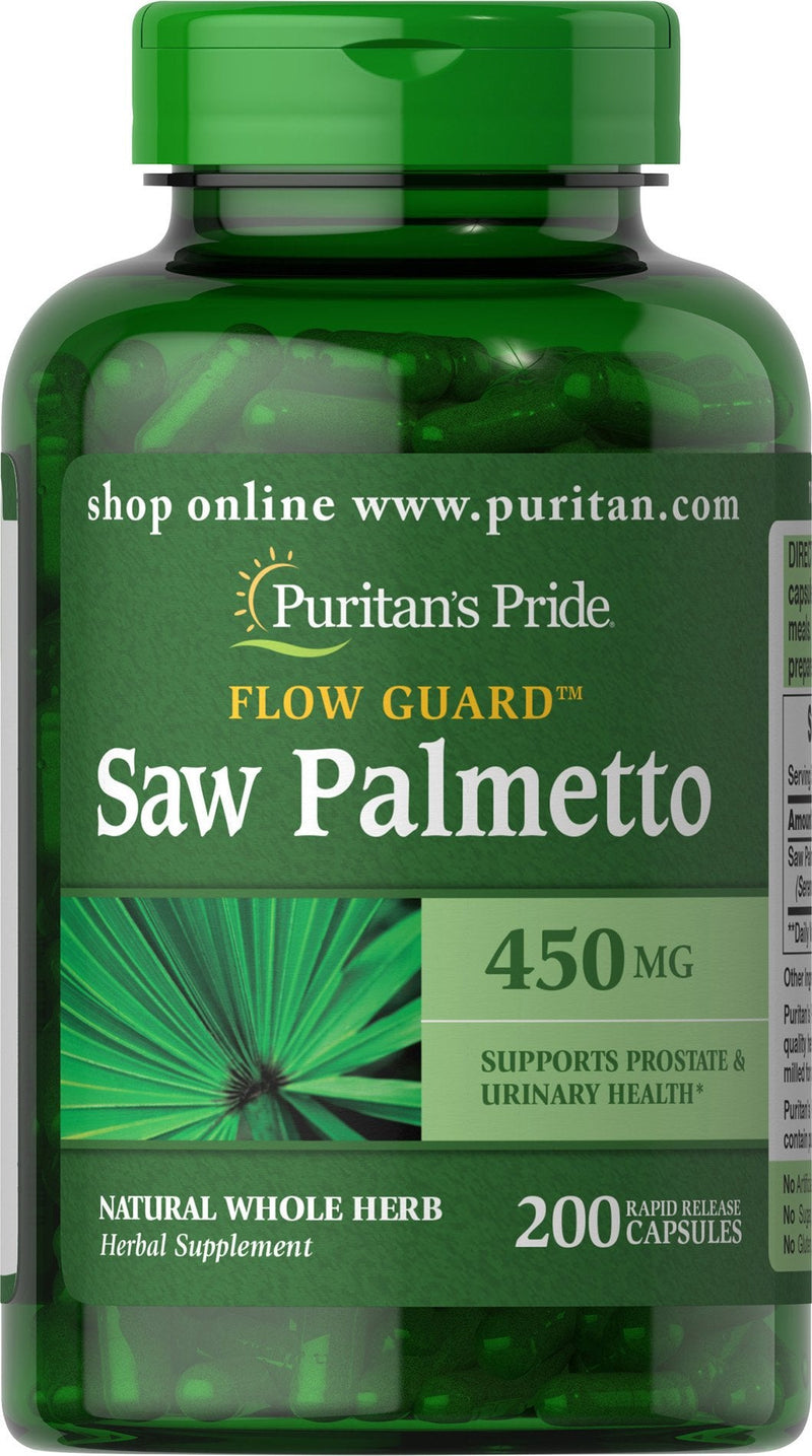 [Australia] - Puritan's Pride Saw Palmetto 450 Mg, Supports Prostate and Urinary Health, 200 Count 200 Count (Pack of 1) 