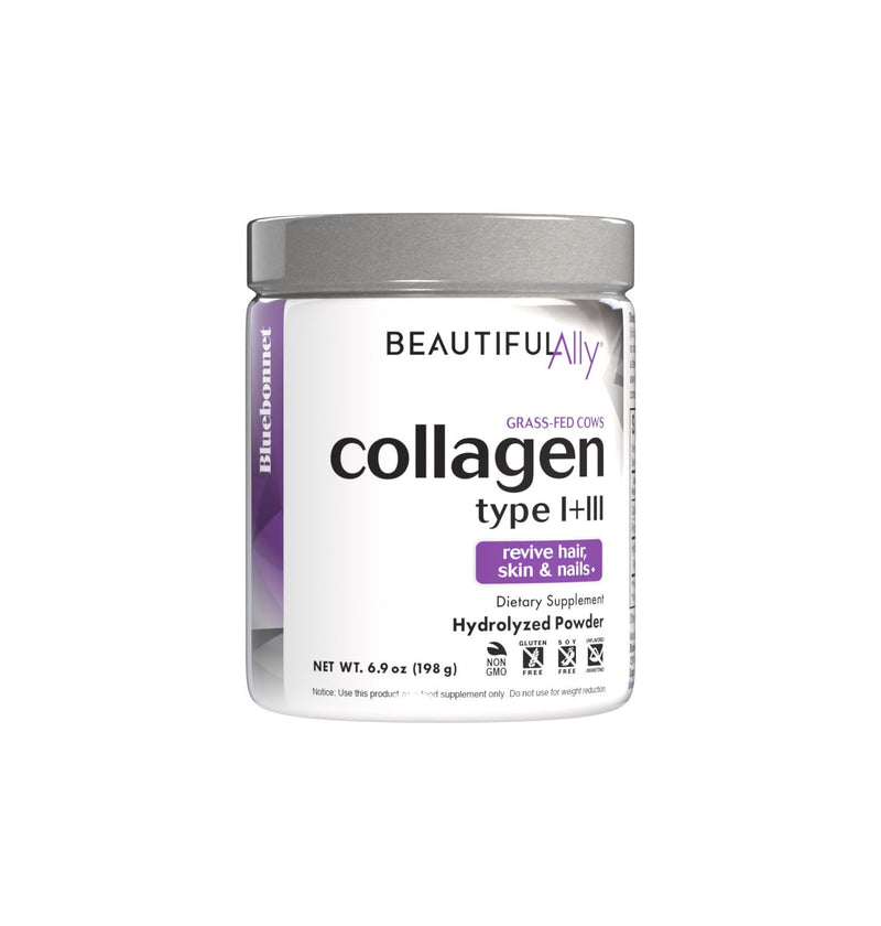 Bluebonnet Nutrition Beautiful Ally Collagen Powder, Hydrolyzed Collagen from Grass Fed Cows, Collagen Peptides Type 1 & 3, Non GMO, Gluten Free, Soy Free, Milk Free, 28 Servings, Unsweetened, 6.9 Oz | Revive Hair & Skin & Nails; Non-GMO, Gluten-Free, ...