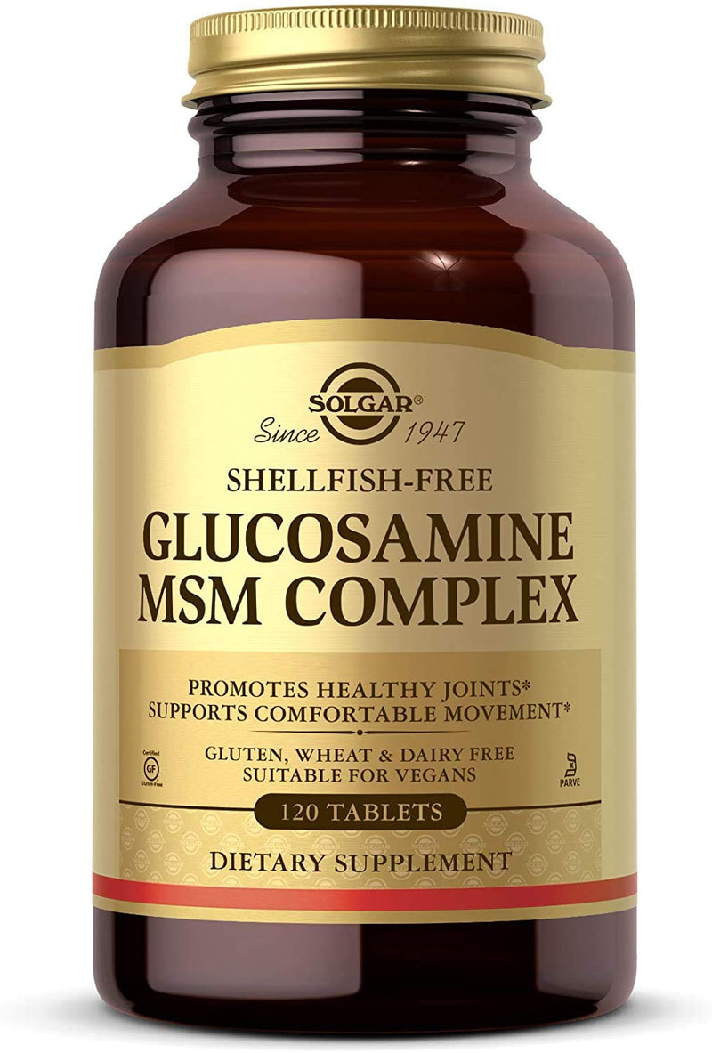 [Australia] - Solgar Glucosamine MSM Complex, 120 Tablets - Promotes Healthy Joints - Supports Range of Motion & Flexibility - Supports Collagen - Shellfish-Free - Gluten Free, Dairy Free, Kosher - 40 Servings 