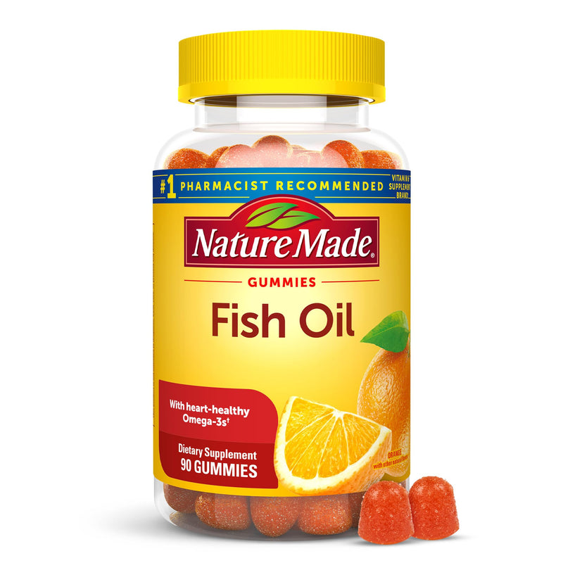 [Australia] - Nature Made Fish Oil Omega 3 Gummies, Omega 3 Fish Oil Supplements, Healthy Heart Support, 90 Gummies, 45 Day Supply Orange 90 Count (Pack of 1) 