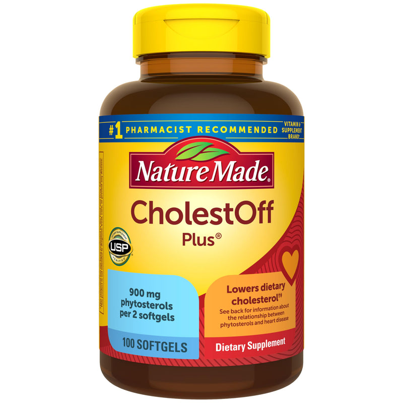 Nature Made CholestOff Plus, 100 Softgels | Dietary Supplement for Heart Health Support, 25 Day Supply