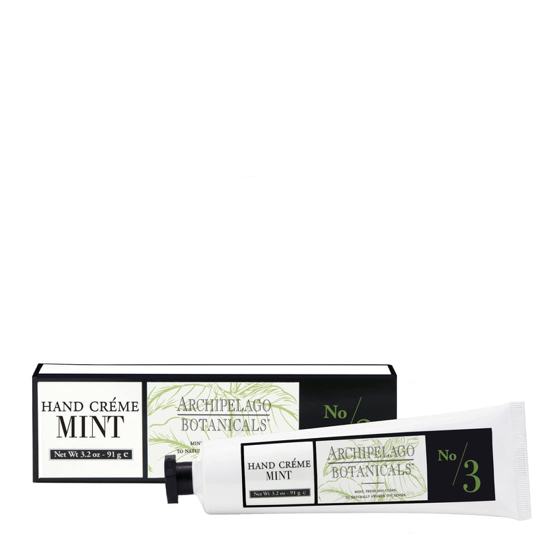 [Australia] - Archipelago Botanicals Morning Mint Hand Crème, Rich and Lightly Scented Hand Lotion for Dry Skin, Cuticles and Rough Spots, Premium Plant Extracts (3.2 oz) 
