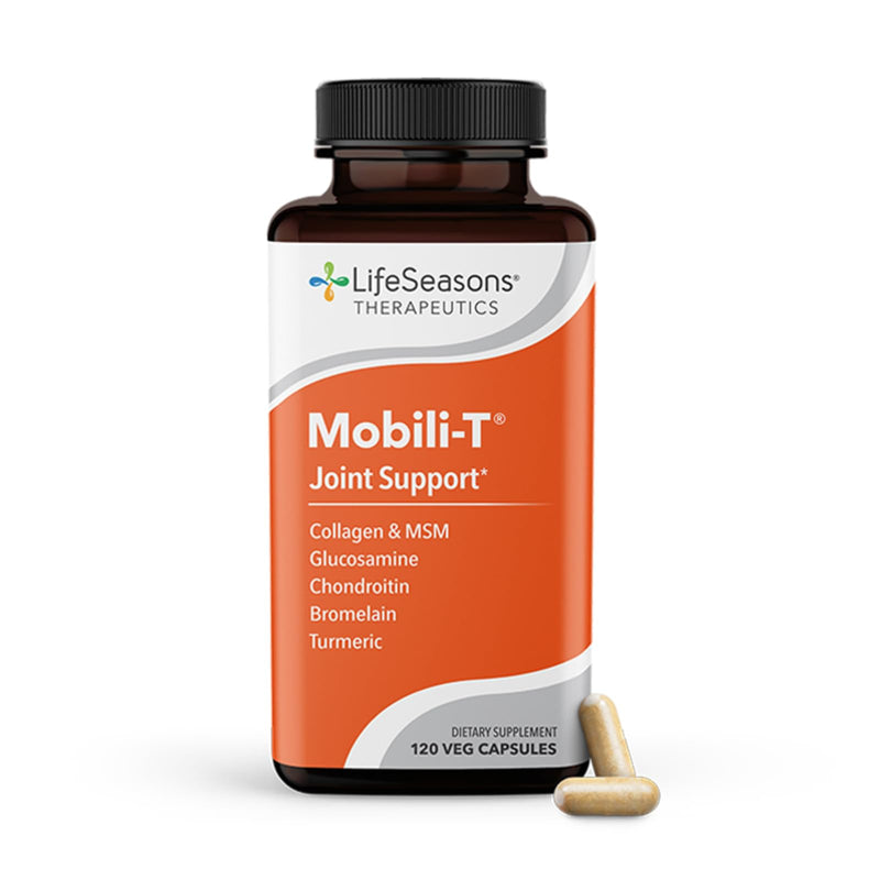 [Australia] - LifeSeasons Mobili-T - Joint Support Supplement - Glucosamine Chondroitin MSM Collagen Bromelain & Turmeric - Reduce Inflammation & Aches - Increase Range of Motion & Mobility - 120 Capsules 120 Count (Pack of 1) 