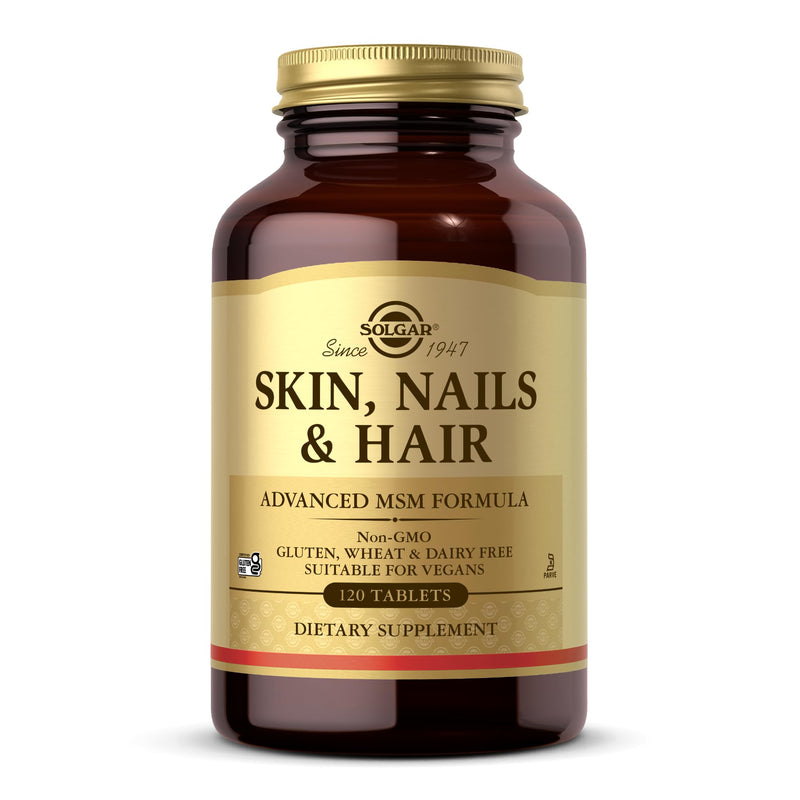 Solgar Skin, Nails & Hair - 120 Tablets - Advanced MSM Formula - Non GMO, Vegan, Gluten & Dairy Free - 60 Servings 120 Count (Pack of 2)