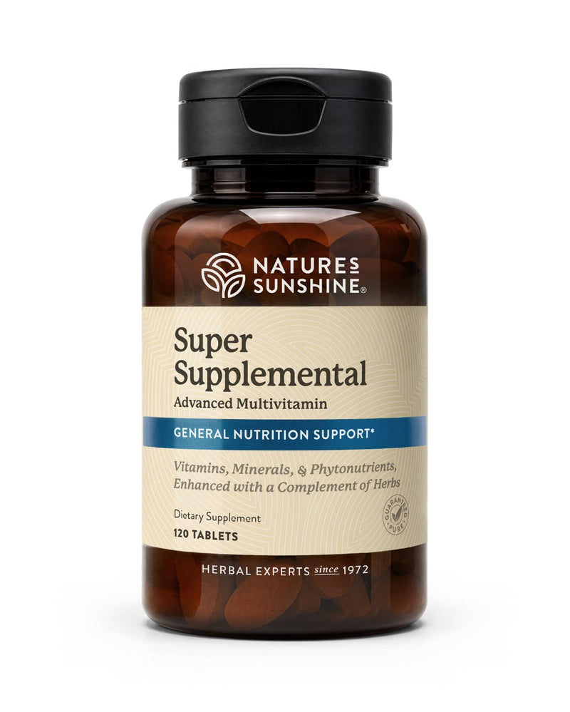 Nature's Sunshine Super Supplemental: Complete Multivitamin with Minerals, Antioxidants & More for Nutritional Gaps, Overall Health, Immune & Energy Support. 120 Tabs With Iron