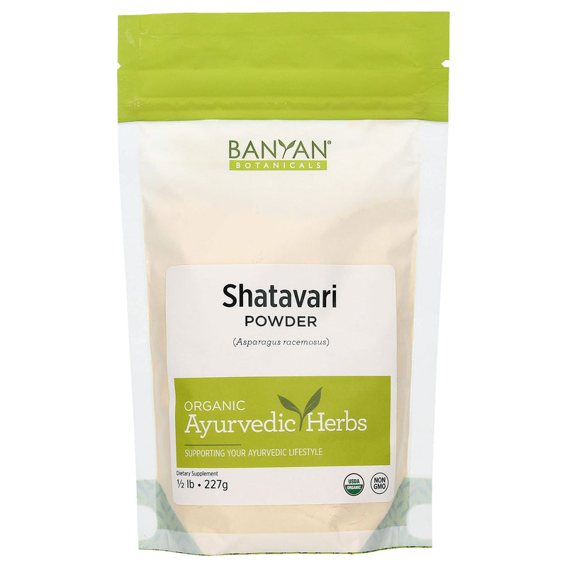 [Australia] - Banyan Botanicals Organic Shatavari Powder – Asparagus racemosus – Ayurvedic Herb for Vata & Pitta, Balanced Female Hormones, Energy, Vitality & More* – 1/2lb. ­– Non-GMO Sustainably Sourced Vegan FFL 8 Ounce (Pack of 1) 