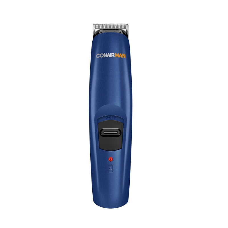 [Australia] - ConairMAN Beard Trimmer for Men Includes Nose and Ear Hair Trimmer and with 5-Position Comb Attachment, 5 piece Men's Grooming Kit, Battery Operated Blue 5 Piece Set 