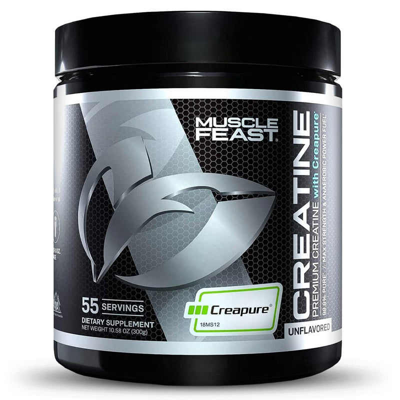 [Australia] - Muscle Feast Creapure Creatine Monohydrate Powder, Vegan Keto Friendly Gluten-Free, Mass Gainer, Muscle Recovery Supplement and Best Creatine for Muscle Growth, Unflavored, 300g 55 Servings (Pack of 1) 
