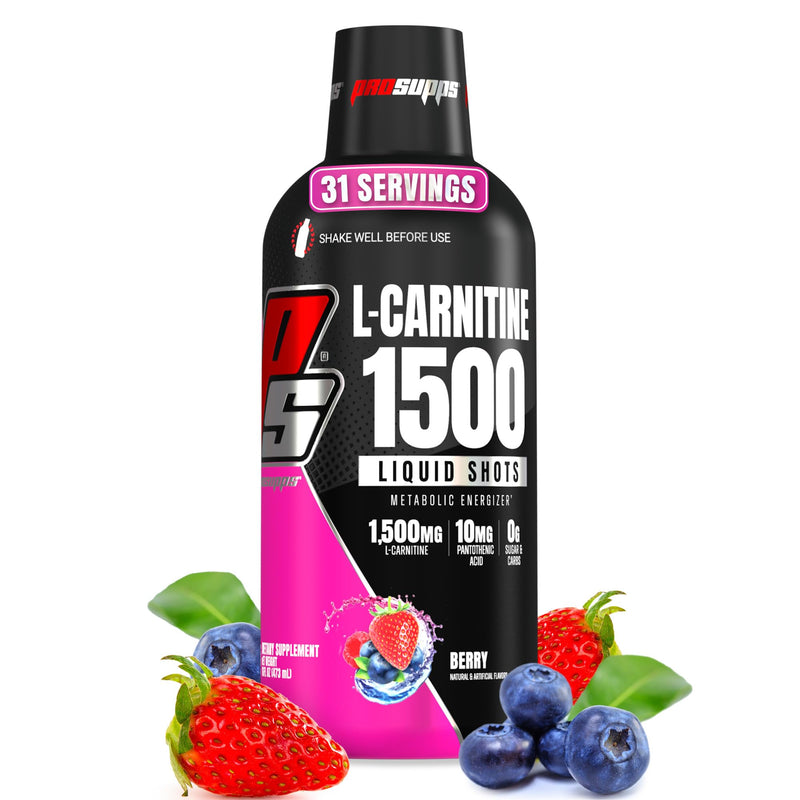 [Australia] - PROSUPPS L-Carnitine Liquid 1500, Stimulant-Free Liquid Shots for Men & Women - Clean Workout Drink for Energy, Performance & Muscle Recovery - No Sugar, No Carbs - 31 Servings, Berry 1500 Berry 31 Servings (Pack of 1) 