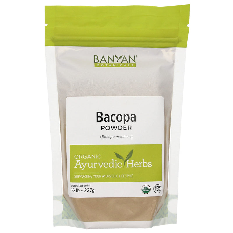 [Australia] - Banyan Botanicals Bacopa Powder, 1/2 Pound - USDA Organic - Bacopa monniera - Ayurvedic Herb for Memory & Focus 8 Ounce (Pack of 1) 