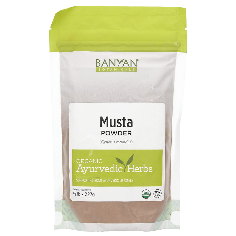 [Australia] - Banyan Botanicals Musta Powder - Certified Organic, 1/2 Pound - Cyperus rotundus - Supports regular, comfortable menstruation and promotes healthy digestion* 8 Ounce (Pack of 1) 