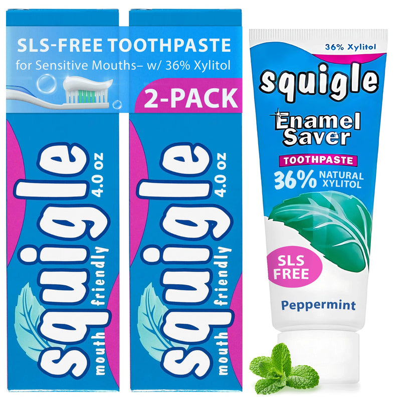 [Australia] - Squigle Enamel Saver Toothpaste (Canker Sore Prevention & Treatment) Prevents Cavities, Perioral Dermatitis, Bad Breath, Chapped Lips - 2 Pack 