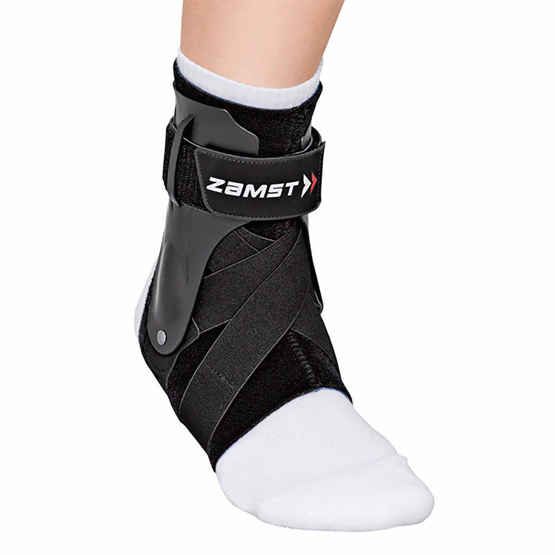 [Australia] - Zamst A2-DX Sports Ankle Brace with Protective Guards For High Ankle Sprains and Chronic Ankle Instability-for Basketball, Volleyball, Lacrosse, Football-Black, Size, Right and Left Specific Medium - Right Black 