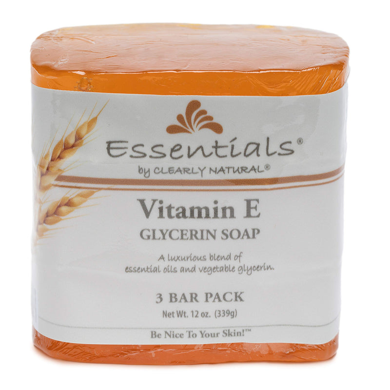 Clearly Natural Glycerine Bar Soap, Vitamin E, 3 Count Unscented 3 Count (Pack of 1)