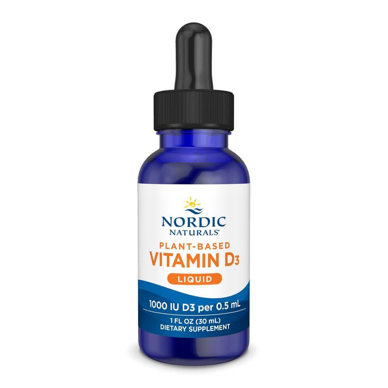 Nordic Naturals Plant-Based Vitamin D3 Liquid - 1 oz - 1000 IU Vitamin D3 - Healthy Bones, Mood & Immune System Function - Non-GMO, Vegan - 60 Servings | Vegan Vitamin D3 from lichen, not lanolin. 1000 IU supports bone health, mood & immune function. L...