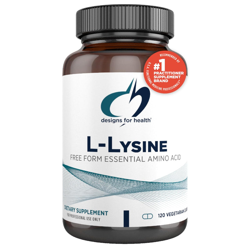 [Australia] - Designs for Health L-Lysine HCL Pills 1500mg - Amino Acid Lysine Hydrochloride Nutritional Supplement for Adults - Immune + Bone Health Support - Vegan + Non-GMO (120 Capsules) Standard Packaging 