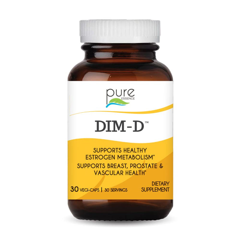 Dim D by Pure Essence - Natural Supplement for Estrogen Balance, Hormonal Acne, and Menopause Support with Vitamin D3, Calcium, Green Tea & Lycopene - 30 Capsules 30 Count (Pack of 1)