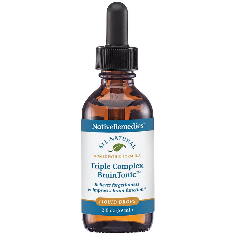 Native Remedies Triple Complex Brain Tonic - Natural Homeopathic Formula | Relieves Forgetfulness, Mental Fatigue and Problems Concentrating - Supports Brain Function, Memory and Alertness - 59 mL