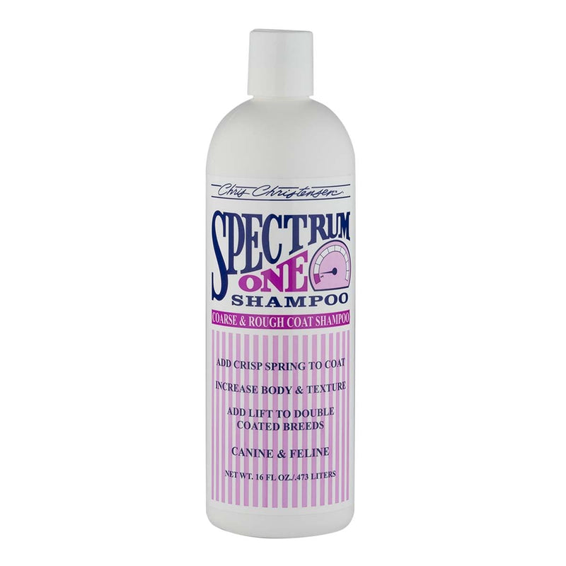Chris Christensen Spectrum One Dog Shampoo, Coarse and Rough Coat, Groom Like a Professional, Maintain Crisp Texture, Will Not Dry Out Coat or Skin, Made in The USA, 16 oz 16 Ounce - PawsPlanet Australia