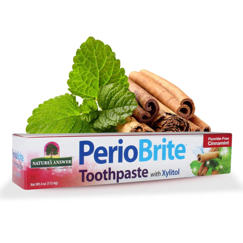 Nature's Answer Periobrite Cinnamint Toothpaste | Soothes & Refreshes | Alcohol-Free, Gluten-Free, Fluoride-Free Soy-Free & Vegetarian | No Artificial Sweeteners or Preservatives 4oz (2 Pack) 2