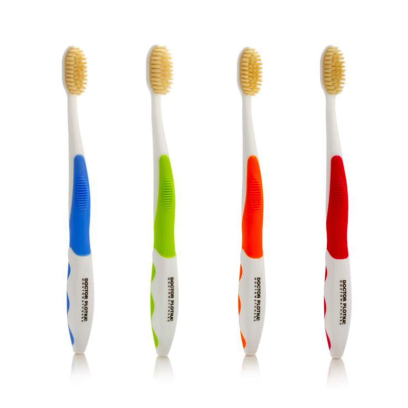 [Australia] - MOUTHWATCHERS Dr Plotkas Soft Bristle Flossing Toothbrush Manual Soft Toothbrush for Adults, Ultra Clean, Good for Sensitive Teeth and Gums, Variety 4 Pack, Colors May Vary Variety Pack 