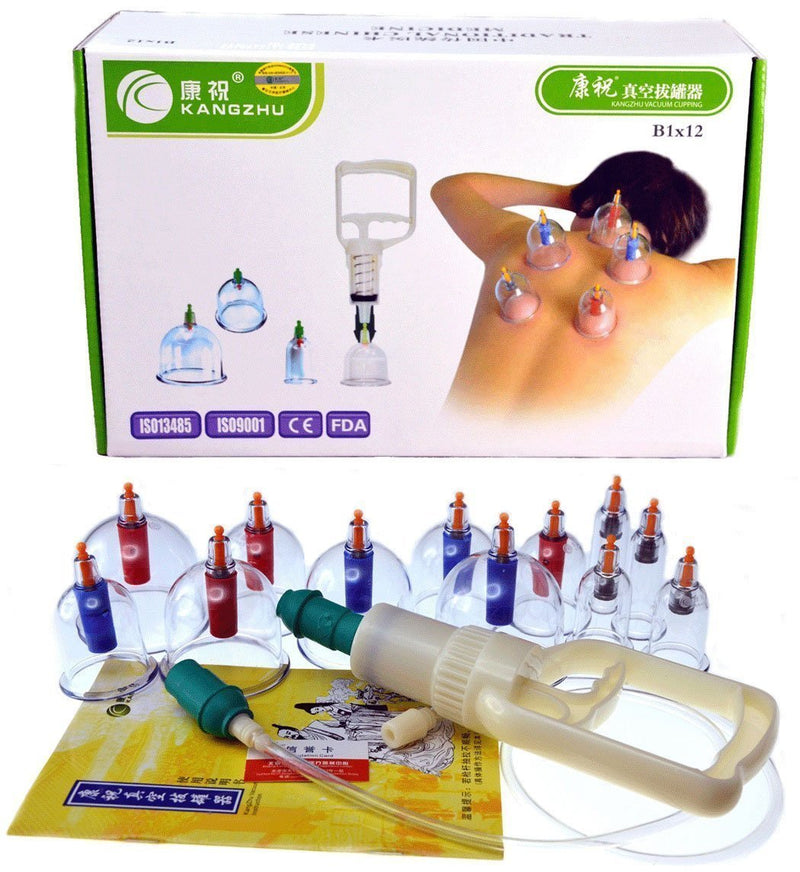 [Australia] - Kangzhu 12-Cup Biomagnetic Chinese Cupping Therapy Set 12Pcs 
