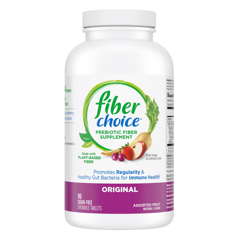 [Australia] - Fiber Choice Daily Prebiotic Fiber Chewable Tablets, Assorted Fruit, 90 Tablets (90 Count (Pack of 1)) 90 Count (Pack of 1) 