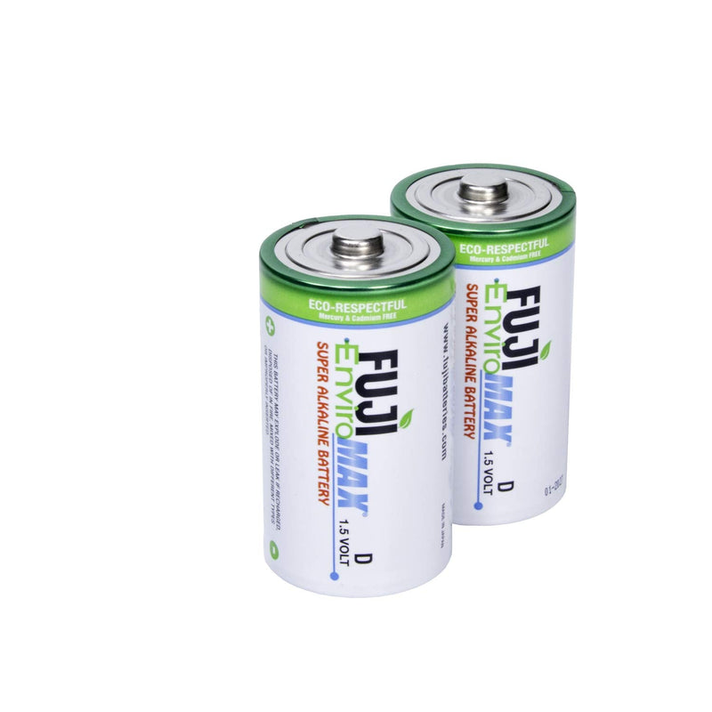 [Australia] - Fuji Enviromax 4100BP2 EnviroMax D Super Alkaline Batteries, 2 pk, White, 2 CT 2 Count (Pack of 1) 
