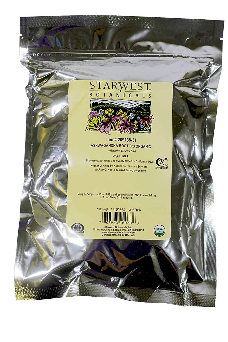 [Australia] - Starwest Botanicals Organic Ashwagandha Root Cut and Sifted, 1 Pound 