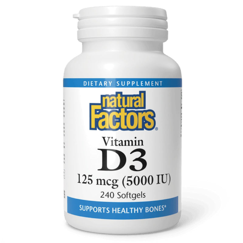 Natural Factors, Vitamin D3, 5,000 IU, Supports Joint, Bone & Immune Health, 240 Count (Pack of 1) 240 Count (Pack of 1)