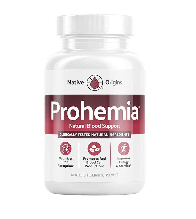 Natural Blood Builder Iron Supplement and Support for Healthy RBC & Oxygen Levels and Red Blood Cells Production for Women and Men - 60 Pills 60 Count (Pack of 1)