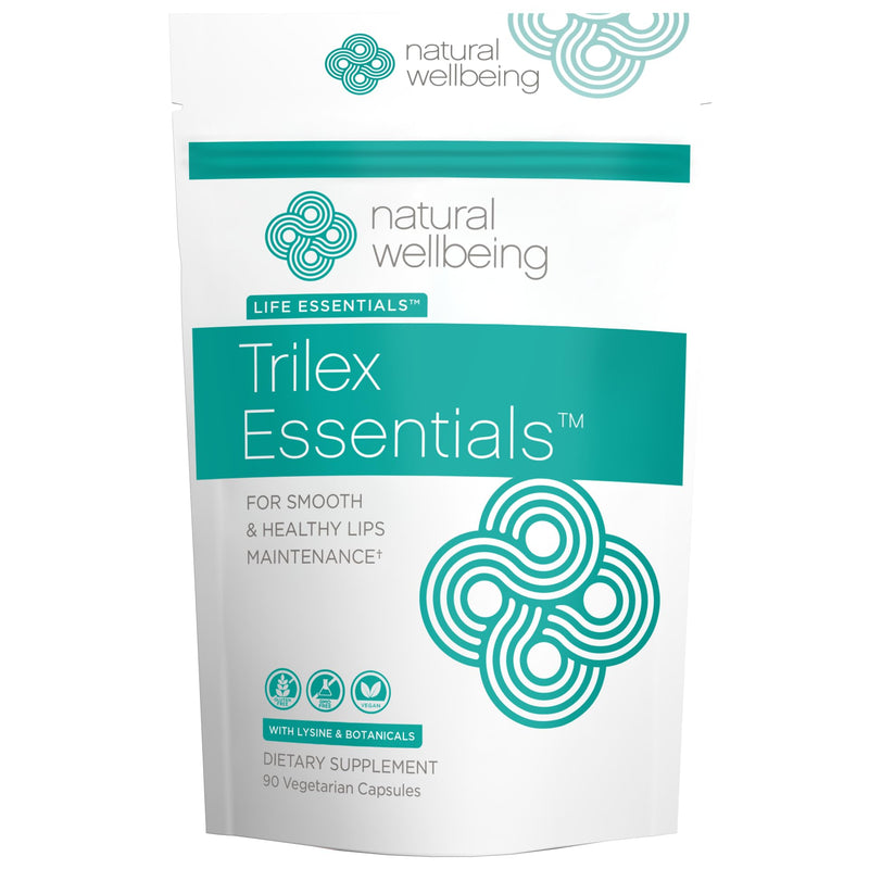 [Australia] - Natural Wellbeing Trilex Essentials for Cold Sores - with Lysine, St. John's Wort (Hypericin) for Smooth and Healthy Lips - Herbal Supplement 90 Veg caps 