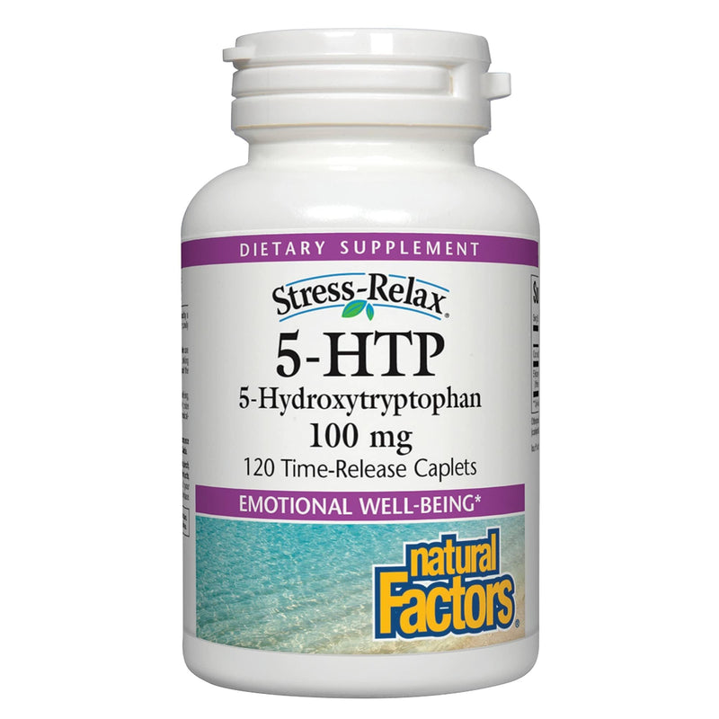 [Australia] - Natural Factors, Stress-Relax 5-HTP 100 mg, Pharmaceutical-Grade Supplement, Supports Sleep & Emotional Well-Being, 120 Count (Pack of 1) 120 Count (Pack of 1) 