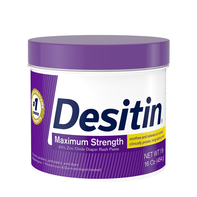 [Australia] - Desitin Maximum Strength Baby Diaper Rash Cream with 40% Zinc Oxide for Treatment, Relief & Prevention, Hypoallergenic, Phthalate- & Paraben-Free Paste, 16 oz 1 Pound (Pack of 1) 
