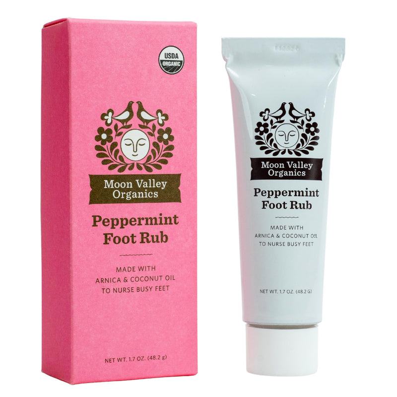 Moon Valley Organics Peppermint Foot Balm – Organic Cooling Foot Rub with Lavender, Arnica and Mint 1.7 Ounce
