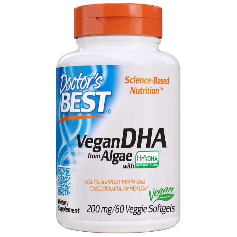[Australia] - Doctor's Best Vegetarian DHA from Algae, Non-GMO, Vegan, Gluten Free, 200 mg, 60 Count 